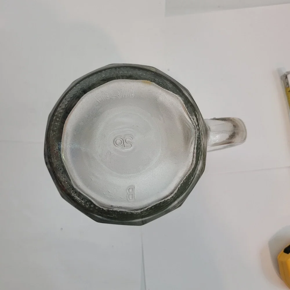 Bayern Beer Stein Mug Clear Glass München Coat of Arms Crest 0.5L